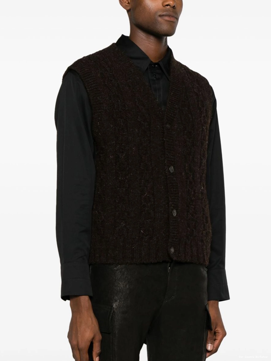 How to shop online OUR wool vest LEGACY cable-knit V-neck Men 0209